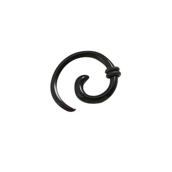 Dilatador oreja tipo espiral, 2,5mm, acrílico negro