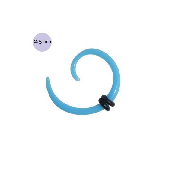 élargisseur d'oreille acrylique spirale, 2,5mm. GX12-7