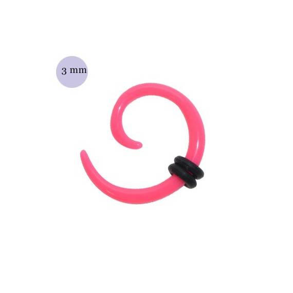 élargisseur d'oreille acrylique spirale, 3mm. GX12-11