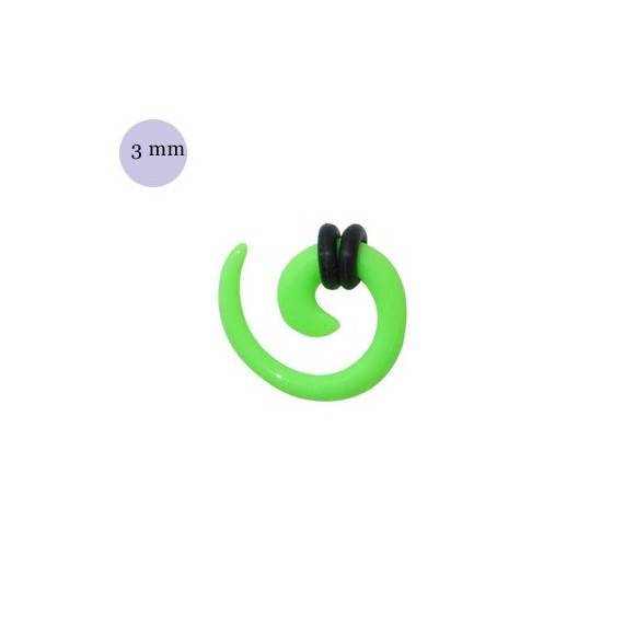 élargisseur d'oreille acrylique spirale, 3mm. GX12-12