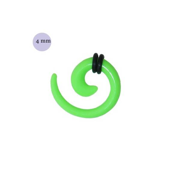 élargisseur d'oreille acrylique spirale, 4mm. GX12-15