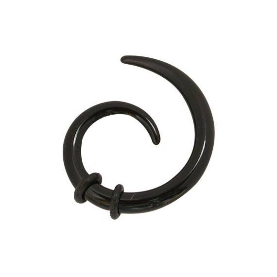 Dilatador oreja tipo espiral, 3mm, acrílico negro