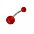 Piercing ombligo, color rojo, bolas de plástico. GO60-56