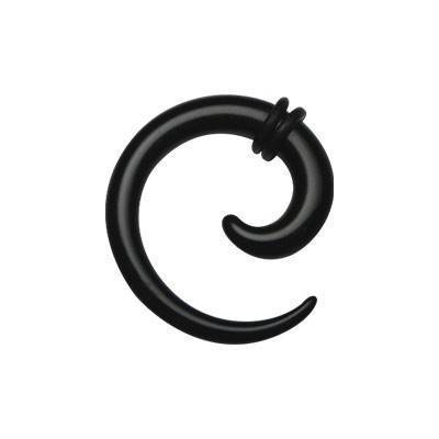 Dilatador oreja tipo espiral, 5mm, acrílico negro