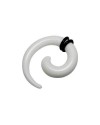 Dilatador oreja tipo espiral, 5mm, acrílico blanco
