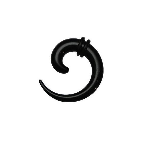 Dilatador oreja tipo espiral, 6mm, acrílico negro