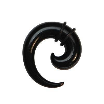 Dilatador oreja tipo espiral, 8mm, acrílico negro