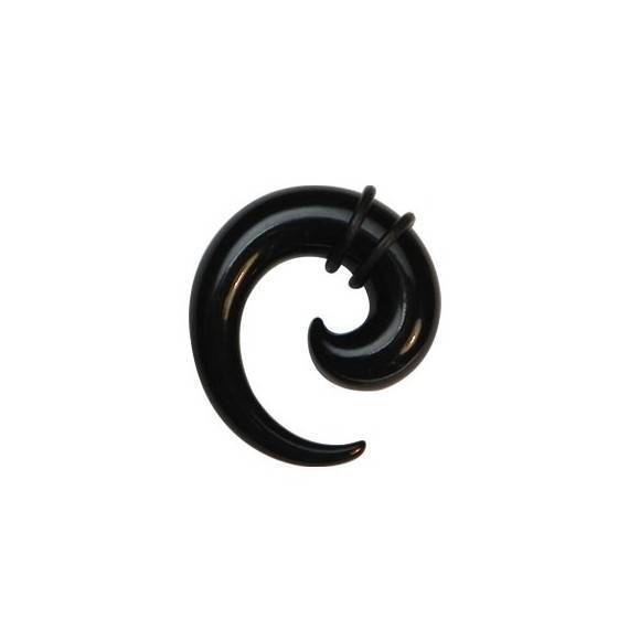 Dilatador oreja tipo espiral, 8mm, acrílico negro