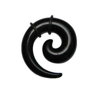 Dilatador oreja tipo espiral, 10mm, acrílico negro