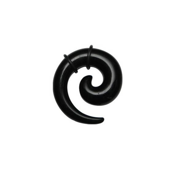 Dilatador oreja tipo espiral, 10mm, acrílico negro