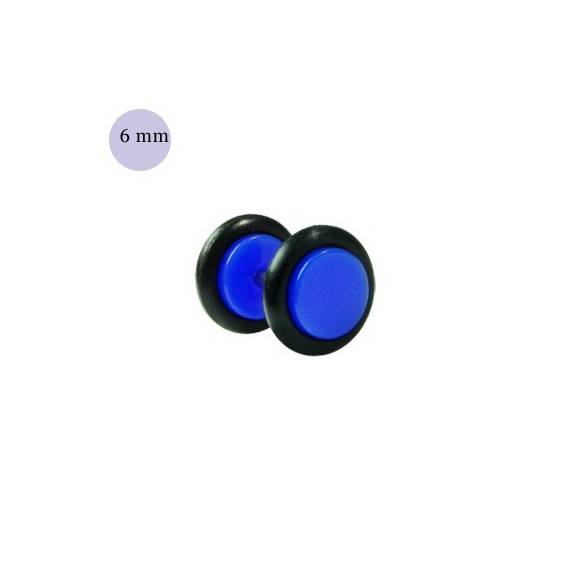 Dilatacion falsa azul oscuro de plastico, diámetro 6mm. Precio por una dilatacion falsa