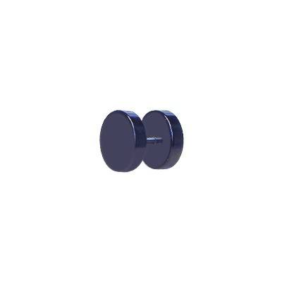 Faux écarteur d'oreille acrylique noir, 10mm diamètre. Vendu à l'unité