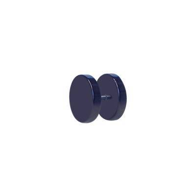 Faux écarteur d'oreille acrylique noir, 12mm diamètre. Vendu à l'unité