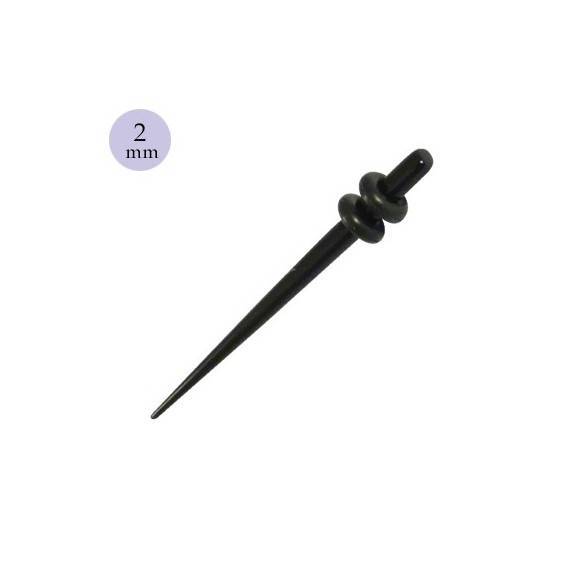 élargisseur d'oreille acrylique corne, 2mm. GX83-18