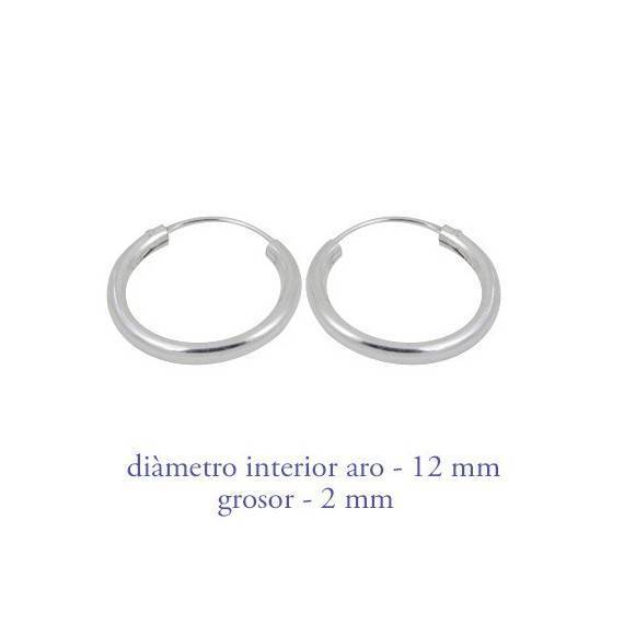 Boucles d'oreille en argent anneau homme, epaisseur 2 mm, diametre 13 mm. Prix par unite