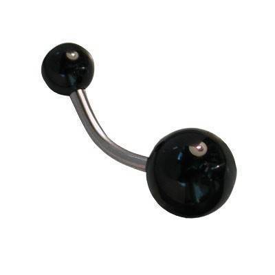 Piercing ombligo, color negro, bolas de plástico. GO60-5
