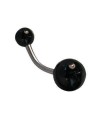 Piercing ombligo, color negro, bolas de plástico. GO60-5