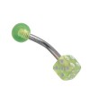 Piercing ombligo, dado color verde claro, de plástico. GO60-12