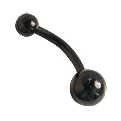 Piercing ombligo negro de plástico con palo flexible. GO60-1