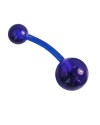 Piercing ombligo azul oscuro de plástico con palo flexible. GO60-30
