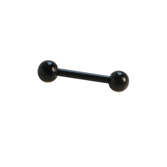 Piercing pezón con palo recto, 1,2mm de grosor, 8mm de largo, color negro. Ref. GCE39-2