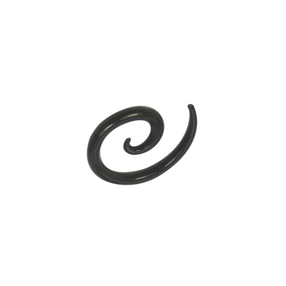 Dilatador oreja tipo espiral, 2mm, acrílico negro