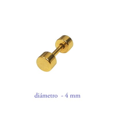Una dilatación falsa dorada de acero, 4mm de diámetro.
