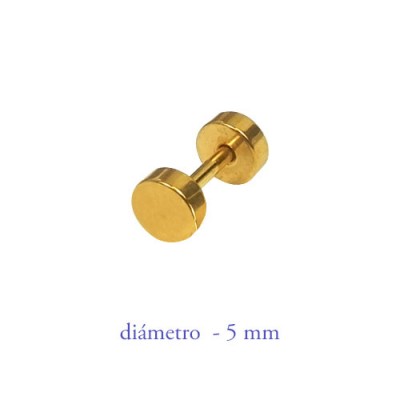 Una dilatación falsa dorada de acero, 5mm de diámetro.