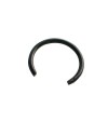 Piercing aro suelto negro sin bolas, 8mm de diámetro, 1,2mm de grosor