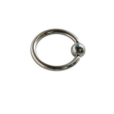 Piercing aro cerrado con bola de presion, 10mm de diámetro, 1,2mm de grosor