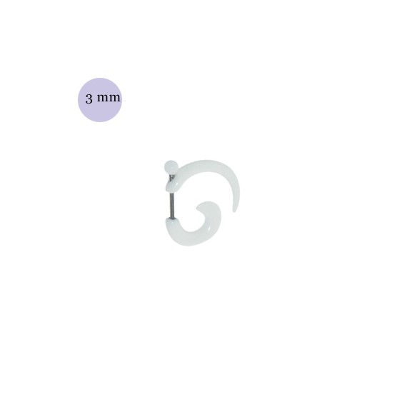 Una dilatación falsa tipo espiral blanca, 3mm de díametro de plástico