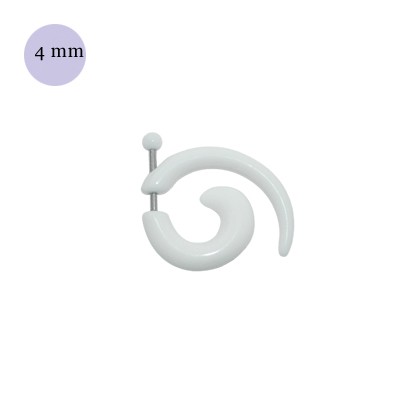 Una dilatación falsa tipo espiral blanca, 4mm de díametro de plástico