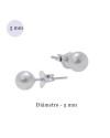 Pendientes imitación de perlas de plata de 5mm de diámetro