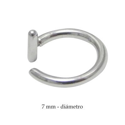 Piercing aro falso para la oreja, cartílago de acero quirúrgico, 7mm de diámetro