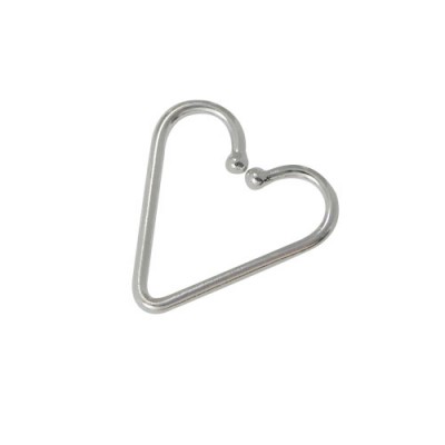 Piercing falso en forma de corazón para la oreja, tragus, helix, cartílago de plata 925
