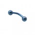 Piercing oreja, tragus, helix y cartílago de titanio azul oscuro, palo curvado, largo 6mm y bolas 3mm