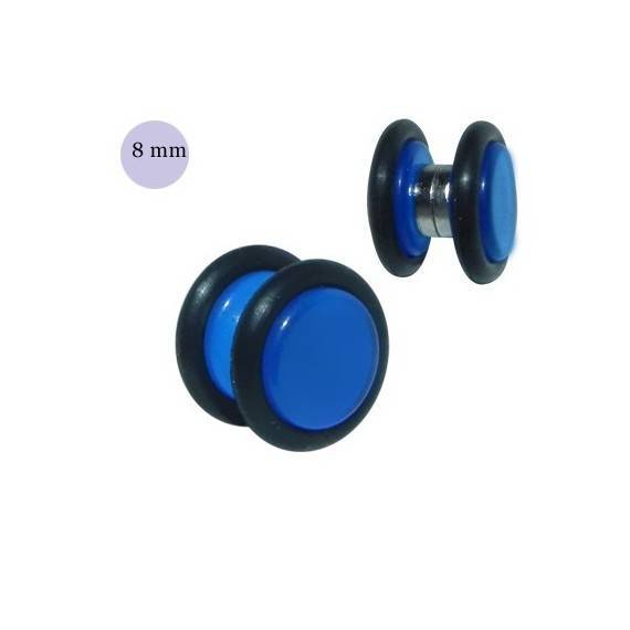 Faux écarteur magnétique, acrylique bleue, 8mm, GM1-10