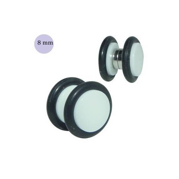 Faux écarteur magnétique, acrylique blanche, 8mm, GM1-06