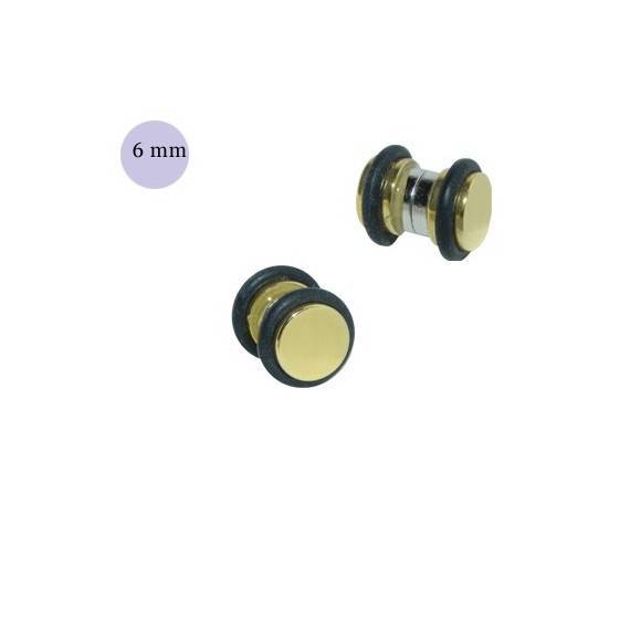 Faux écarteur magnétique, acier anodisé or, 6mm, GM3-11