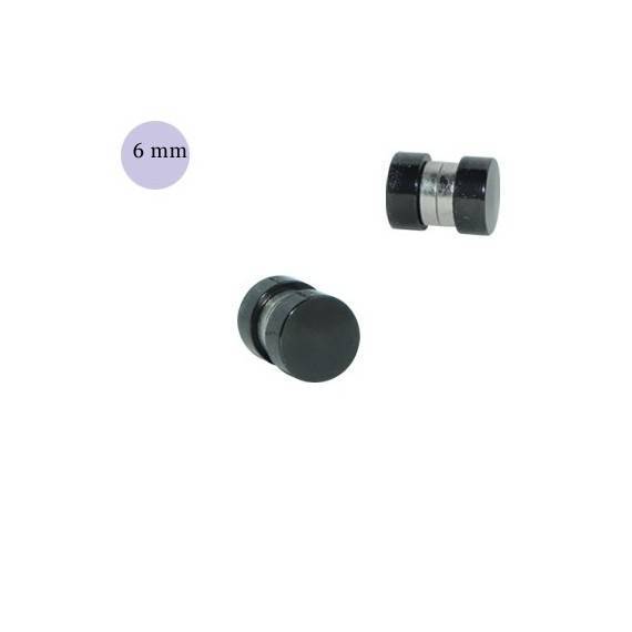 Faux écarteur magnétique acier, anodisé noir, 6mm, GM3-01