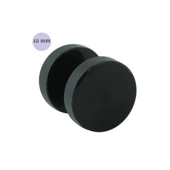 Dilatación falsa negra, 12mm de diámetro, acero negro anodizado