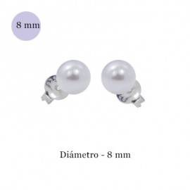 Pendientes imitacion de perlas de plata 8mm, ORE3-2